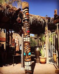 3 Headed Tiki Statue Hand Carved Arizona Palm 7 1 Tall Visit Us On Facebook Stoopid Tikis