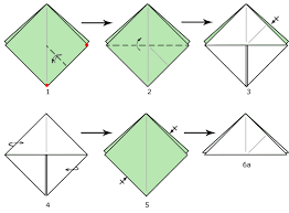 The center of the paper will push out creating 4 flaps. Pyramid Tree