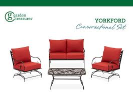 Garden Treasures Yorkford Set Of 2 Steel Conversation Chairs With Slat Seat Lowes Com Seating Chair Patio Chairs