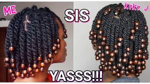 In this video i am sharing an easy twist and beads hairstyle that can be great for summer vacations, festivals, and if you want to change up your hair! Minitwists With Beads On Kinky Natural Hair Summer Protective Style Minitwists Beads Youtube