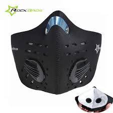 Rockbros Sport Face Mask Pm 2 5 Dust Proof Cycling Mask Activated Carbon Filter Running Face Shield Training Bicycle Bike Cycling Mask Face Mask Half Face Mask