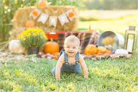 Adorable Festive Harvest Themed 1 Year Old Birthday Photo Shoot At Mill Creek Metroparks Farm September 17 2019 Youngstown Portrait Photographer Jessica Kae Photography