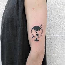 In the last years, earth tattoo designs have become very fashionable among tattoo and travel lovers. Small Globe Tattoo By Yeahdope Tattoogrid Net