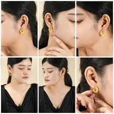 6 Pairs Women Earrings MultiPack Gift Set in Yellow Gold Plating, Mult