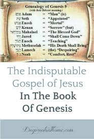 These genealogical charts are based on the hebrew text of the book of genesis. The Indisputable Gospel Of Jesus In The Book Of Genesis