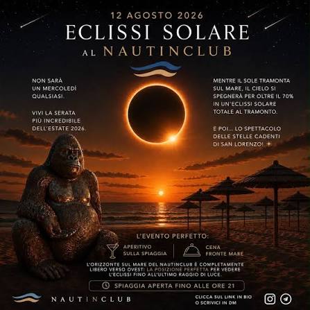 🌞🕶️ Un'Eclissi Solare al Tramonto sul Litorale Salernitano! 🎉✨ ​  Preparati a vivere un'esperienza mozzafiato! Mercoledì 12 Agosto 2026, non  perdere "Eclipse Experience", l'evento unico che ti farà assistere allo  spettacolo della