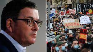 Thousands of marchers chanting freedom. Coronavirus Hypocrisy Unfettered In March Of Stupidity