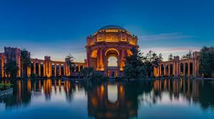 Illuminated Palace Of Fine Arts At Sunset In San Francisco California Usa Palace Of Fine Arts San Francisco Wallpaper San Francisco Sunsets