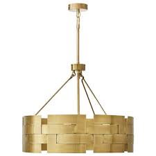 Antique Brass Colfax Woven Metal Round Pendant Light Williams Sonoma