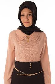 Yakali Tesettur Dantelli Gomlek Modelleri Moda Moda Stilleri Gomlek