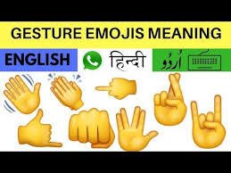 Gesture Emojis Meaning In Hindi Whatsapp Emoji Meanings On Youtube All E In 2020 Emojis Meanings Meant To Be Slang Words