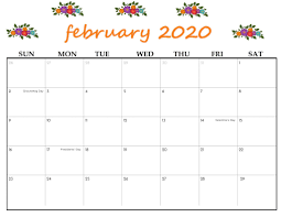 Cute February 2020 Printable Calendar In 2020 Calendar Printables Calendar Template Free Printable Calendar