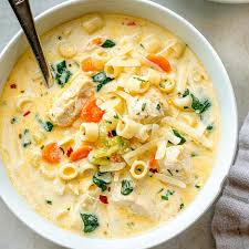 Chicken noodle soup with zucchini noodles. Creamy Chicken Pasta Soup Recipe With Carrot And Spinach Best Chicken Noodle Soup Recipe Eatwell101