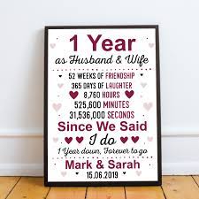 When it comes to your 1st wedding anniversary you'll want to give a thoughtful present. 1st Anniversary Gift Personalised First Wedding Anniversary Gift