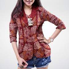 Contoh Model Baju Batik Kantor Modern Desain Blus Pakaian Kerja Model Baju Wanita