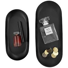 Maybe you would like to learn more about one of these? Freelove Stainless Steel Decorative Tray Small Black Tray For Bathroom Black Bathroom Trays For Counter Black Vanity Tray Black A Oval 7 Inch 9 Inch Buy Online In Bahamas At Bahamas Desertcart Com