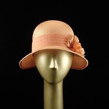 New Cloche Hat For Women 1920s Fashion Hat Straw Hat In Peach Etsy Hats For Women Hat Fashion Straw Cloche Hat