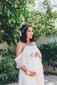 Brie Bella S Baby Shower On Style Me Pretty Bohemian Baby Shower Blush Baby Shower Baby Shower Outfit