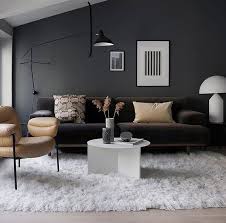 Dark Gray Wall Living Room Brown Couch White Shag Rug Dark Grey Shag Rug Living Room In 2020 Dark Grey Walls Living Room Brown Living Room Grey Walls Living Room