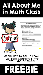 This All About Me In Math Class Is A Great Way To Get To Know Your Students In The First Days Of School This First Week Of School Ideas Basic Math