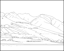 Kids can color these for fun or teachers can use them as part of learning all about ants. Mountain Picture Black And White Coloring Page Coloring Home