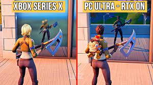 Fortnite Xbox Series X Vs Pc Graphics Comparison 4k Youtube