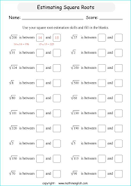 20 Powers And Roots Worksheet Printable Primary Math Worksheet Exponents Estimating Square Roots 8th Grade Math Worksheets Math Worksheet