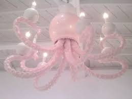 A Pink Octopus As A Light Fixture Really Chandelier Light Up Light