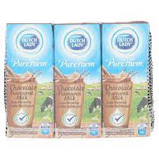 Dutch lady low fat yoghurt & dutch lady 0% fat yoghurt drink. Dutch Lady Pure Farm Chocolate Flavoured Milk 6 X 200ml Tesco Groceries