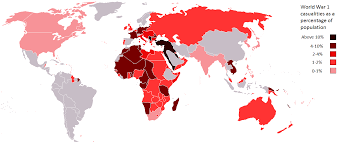 World War 1 Casualties As A Percentage Of Pre War Population