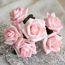 Pink is feminine and delicate, tasteful and beautiful. Light Pink Artificial Flowers Wedding Supplies Fake Roses Vanrina