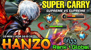 Item pertama yang diamankan jess no limit sendiri sebagai seorang jungler ialah arcane boots dengan blessing bloody retribution yang nantinya bisa menyerap. Super Carry Hanzo Supreme Vs Supreme Top 1 Global Hanzo á¿†á¿†áƒ¯áƒ¯ Mlbb Nghenhachay Net