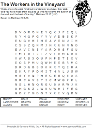 English español try it free login language english español register login sermons all sermons; Parable Of Vineyard Workers Word Search Sermons4kids