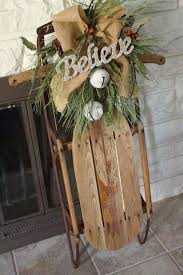 Sled decoration, sled door hanger, old fashioned sled, christmas sled, santa's sled, farmhouse style, winter decoration, fireplace decor. Top 40 Sleigh Sled Decoration Ideas For Christmas Farmhouse Christmas Decor Christmas Porch Christmas Sleigh