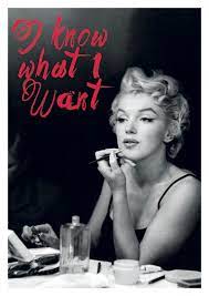 Бернис миракл инес бейкер (miracle baker). Postkarte A6 Lustig Marilyn Monroe I Know What I Want Ceres Webshop