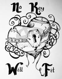 Heart designs can be worn in different places and various color shades can also be used to express the intricacy of the design. My Locked Heart Broken Heart Drawings Heart Drawing Broken Heart Tattoo Designs