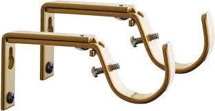 Curtain rods, drapery rods and traverse rods along with all the hardware including decorative finials, brackets and rings offered from budget priced to all sorts of curtain rod parts, hardware and accessories including; Amazon Com Meriville Set Of 2 Gold Curtain Drapery Rod Bracket For 1 1 4 Inch Rod Adjustable Home Kitchen