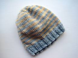 Fun baby hat knit in two rectangles with ribbing knit on after seaming. Ravelry Basic Baby Hat Pattern By Heather Tucker