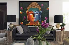 Awesome Large Buddha Wall Painting For Living Room Wall Decor 12 Inspiring Images Of Buddhist Home Wit Buddha Decor Buddha Living Room Wall Decor Living Room