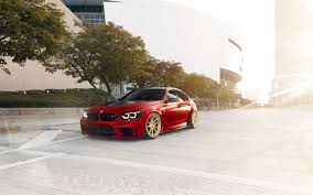 Red Bmw M3 Tries To Look Special With Gold Wheels Carscoops Bmw Bmw 3 Series Bmw M3