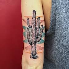 Tiny round cactus with pink flower in clay pot. 70 Cactus Tattoo Designs For Men Prickly Plant Ink Ideas