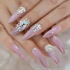 Choose an option long almond long coffin long oval long square long stiletto long ballerina. Rhinestone Marble Honorable Extra Long Nails Stiletto Handmade Light Purple Rainbow Fake Nails Pendant Acrylic Gel Press On Nail Buy At The Price Of 5 40 In Aliexpress Com Imall Com