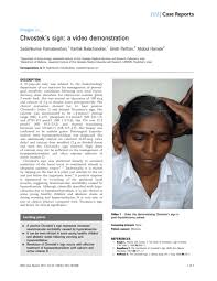 The sign manifests as a twitch of the nose or lips on the same side. Chvostek S Sign A Video Demonstration