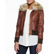 Michael Michael Kors Fur Trim Bomber Jacket 795 Found On Polyvore Jackets Bomber Jacket Layered Long Sleeve