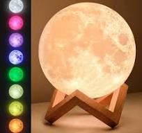 Mind-Glowing Moon Lamp - 3D Moon Night Light for Kids Bedroom - Globe Nightlight with Multi Color LED, Touch/Remote Control - Birthday Gift for Any ...