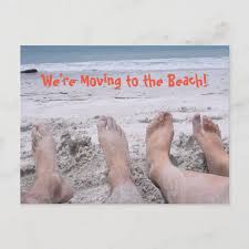 This is a really fun way to say goodbye to your friends. Moving To The Beach Funny Change Of Address Announcement Postcard Zazzle Com
