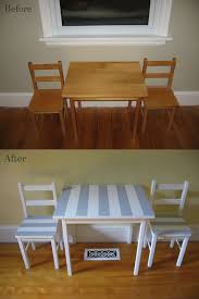 Cozy Cottage Cute Before And After Mini Table Chairs Get Striped Kids Table And Chairs Flipping Furniture Furniture