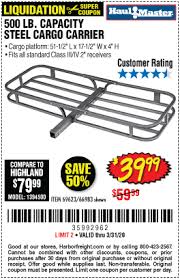 Haul Master 500 Lb Steel Cargo Carrier For 39 99 Cargo Carrier Harbor Freight Tools Harbor Freight Coupon