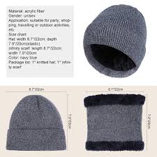 Vbiger 2pcs Men Women Hat Infinity Scarf Set Warm Winter Knitted Cap Thick Beanies Skullies Hat With Warm Circle Scarf In Skullies Beanies From