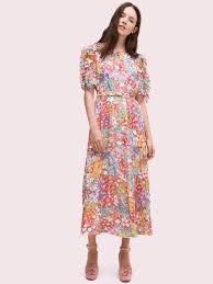 Floral Dots Ruffle Midi Dress Midi Ruffle Dress Wedding Guest Dress Summer Nice Dresses